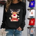 thumbnail image 3 of Sudadera informal con estampado de estrellas y ciervos, Jersey ligero y grueso, amigable con la piel, moda navideña, 3 of 5