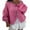 Pink, variant on Fall Cardigans Women Fashion Three Quarter Sleeve Tie Front Sweater Round Neck Loose Bow Knitted Sweater Top Light Weight Cardigan