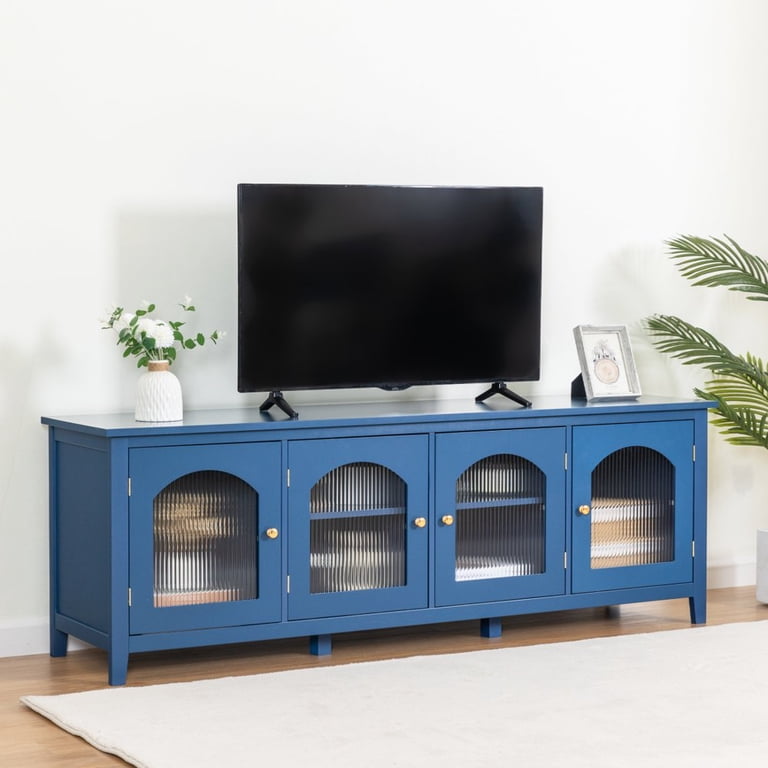 Gzxs Vintage TV Stand for TVs up to 79in, Entertainment Center