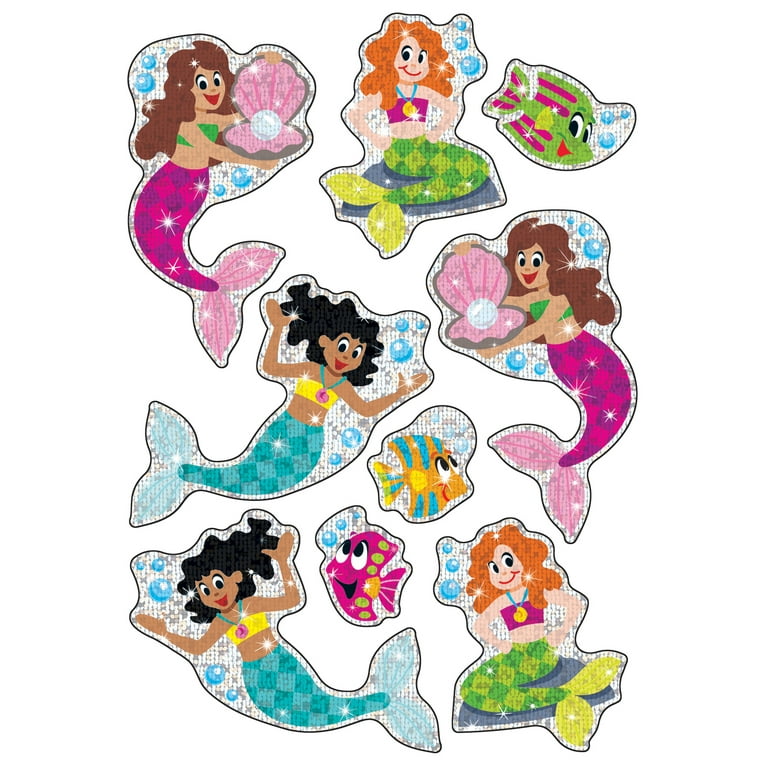 Mermaids & Friends Sparkle Stickers, 18 Count