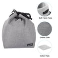 thumbnail image 3 of Unique Bargains Soft Drawstring Lens Case Lens Pouch Bag w Cotton Pad Gray 150x100x210mm, 3 of 5