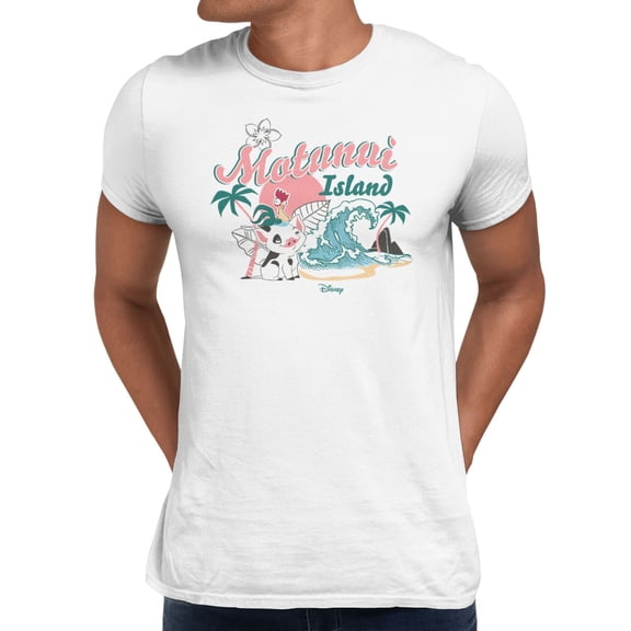 Disney Moana Matunui Island Hei Hei Pua Men's T Shirt (White, S-XXXL)