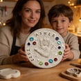 thumbnail image 6 of Stepping Stone for Kids DIY Handprint Gift Kit Indoor Outdoor Family Keepsake Gift, Includes 1 Mod, 26 Letter Stamps, and Colored Stones, 6 of 7