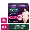 thumbnail image 3 of (2 pack) Depend Night Defense Incontinence Underwear for Women, Adult Diapers, XXL, 40 Count, 3 of 13