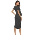 thumbnail image 2 of Daqian Maternity Clearance Dresses Pregnant Women Clothes Short Sleeve Soild Color Maternity Casual Sexy Dress Plus Size Maternity Clothes on Clearance Dark Gray M(M), 2 of 3