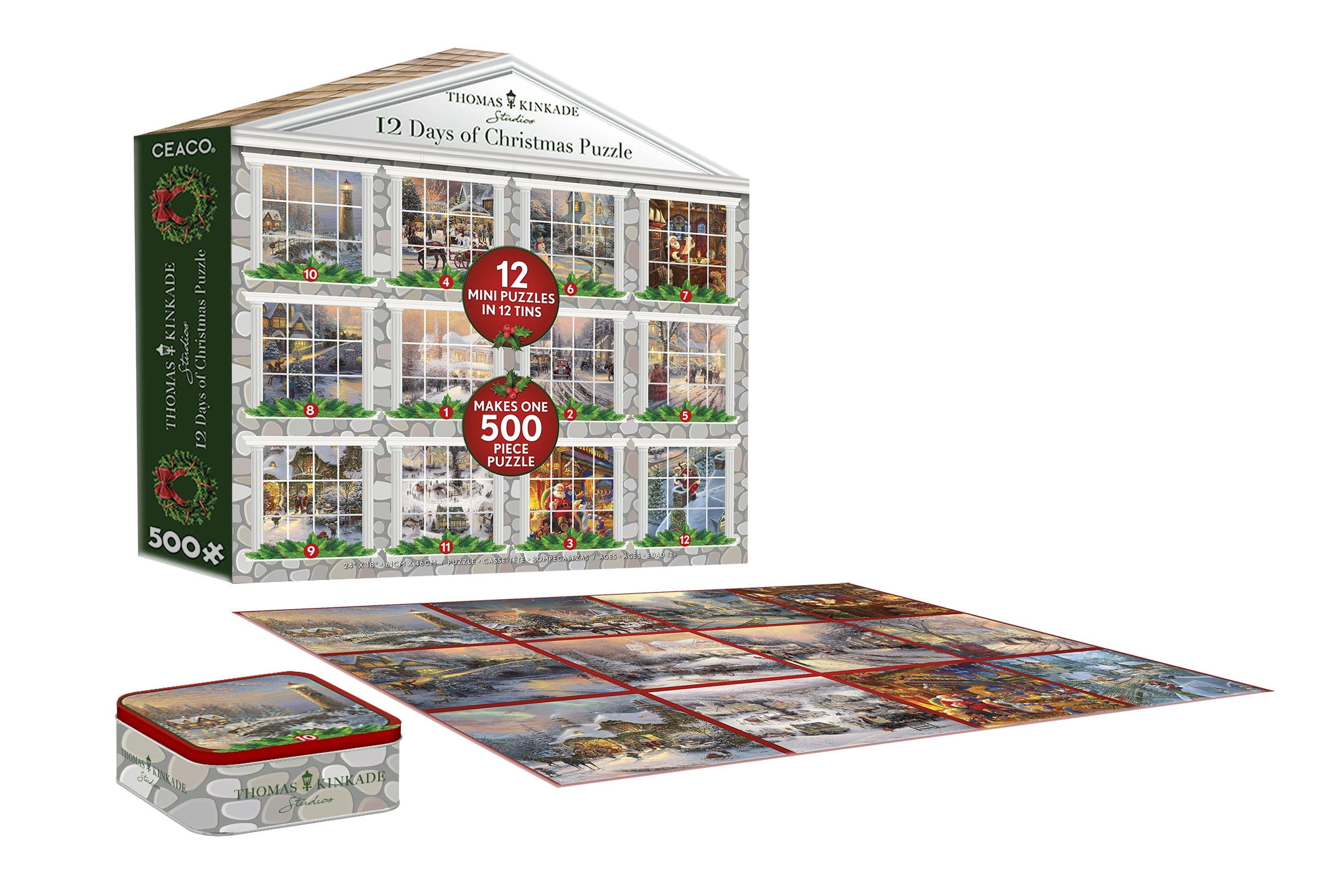 Ceaco Thomas Kinkade 12 Days to Christmas Countdown 12 In 1 Multipack Puzzles