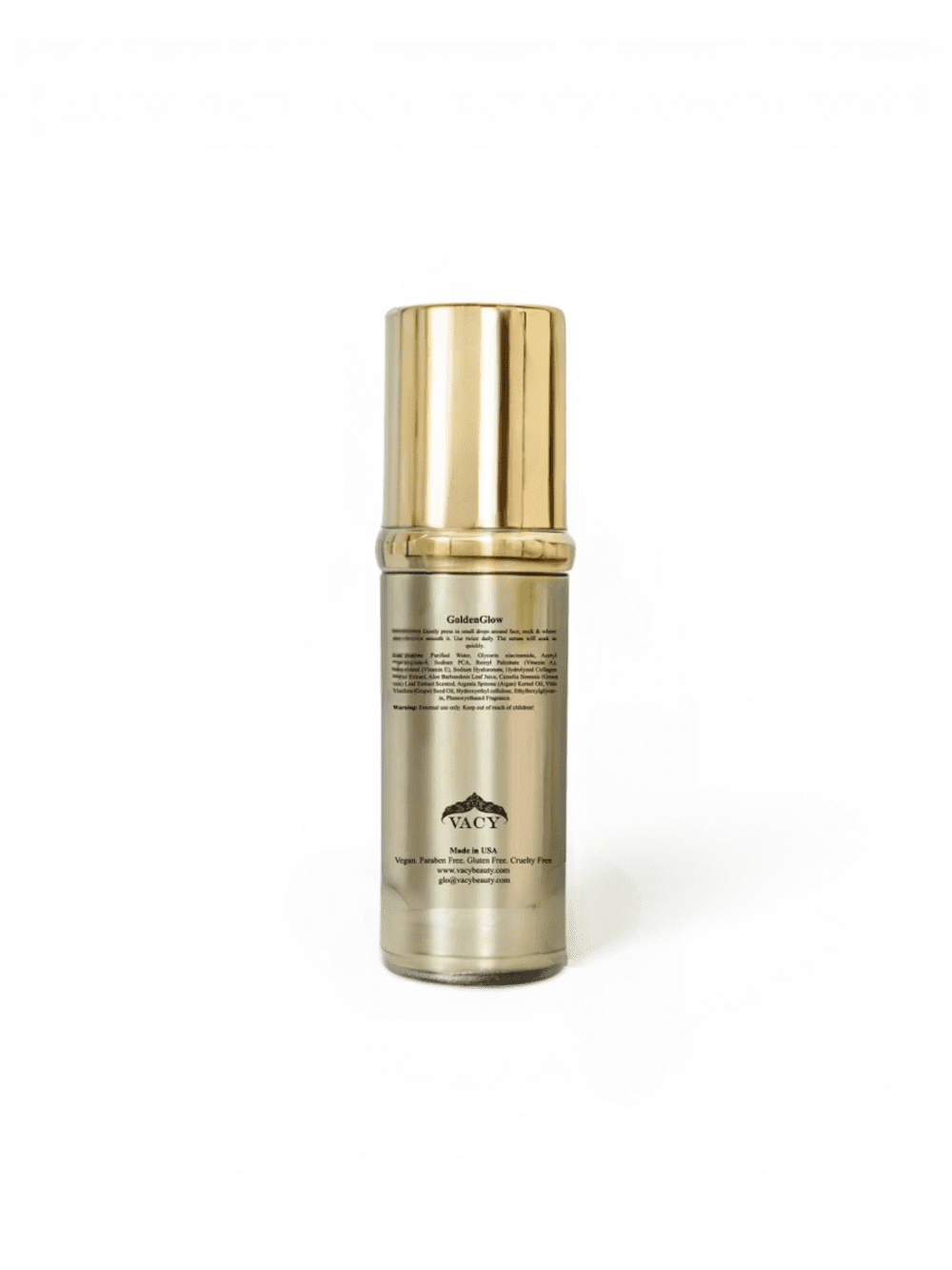 VACY GoldenGlow Triple-Action Facial Serum with Niacinamide, Hyaluronic Acid, and Collagen, Lightweight Hydrating Formula, 1 fl oz