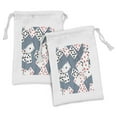 thumbnail image 1 of Casino Fabric Pouch Set of 2, Abstract Background with Playing Cards Metropolitan Tourist Attractions, Small Drawstring Bag for Toiletries Masks and Favors, 9" x 6", Slate Blue Red Black, by Ambesonne, 1 of 2