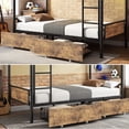 thumbnail image 4 of Hijob Twin over Twin Size Bunk Bed (Convertible into 2 Seperate Beds) with 2 Storage Drawers and USB Charging Station, Metal ,Vintage Brown, 4 of 12