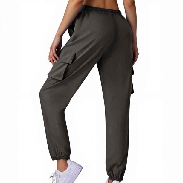 WILLBEST Pantalones Casuales para Mujer - Pantalones de Bolsillo con Cintura Elástica a Cuadros Sólidos de Moda para Comodidad y Estilo Diario - Ropa de Mujer para Salidas Informales Y Chica