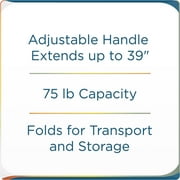 Protege Metal Folding Luggage Cart, Black, 39 x 13 (15 Platform), 3lbs Empty, 75lb Capacity