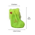 thumbnail image 3 of PONPRNGY A-Z Letter Christmas Stockings - 7 inch Green Velvet Holiday Stockings for Fireplace Mantle or Wall Decor - Perfect for Christmas Decorations, 3 of 5