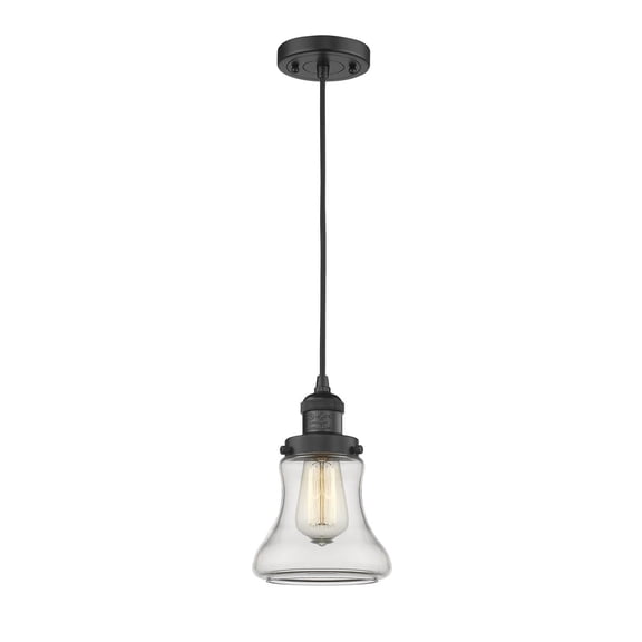 Innovations 1-LT Vintage LED Bellmont 6.5" Mini Pendant - Matte Black - 201C-BK-G192-LED