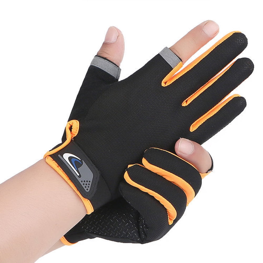 Details about   Fishing Gloves 2 Cut Fingers Breathable Anti‑Slip Supplies for Cycling Green 