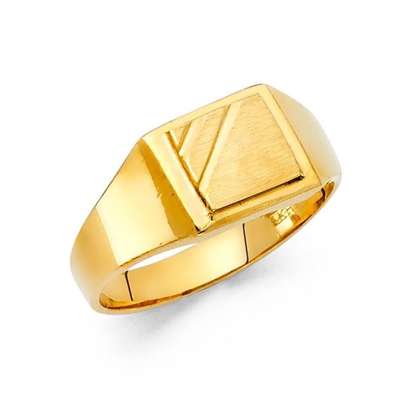 Solid 14k Yellow Gold Mens Fashion Anniversary Ring Size 6.5