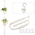 thumbnail image 3 of FFIY 2Pcs Cotton Rope Plant Hanger with 5 Metal Hook Rings Handmade Indoor Outdoor Home Modern Boho Decor Double 2 Tier Hanging Planters, 3 of 6