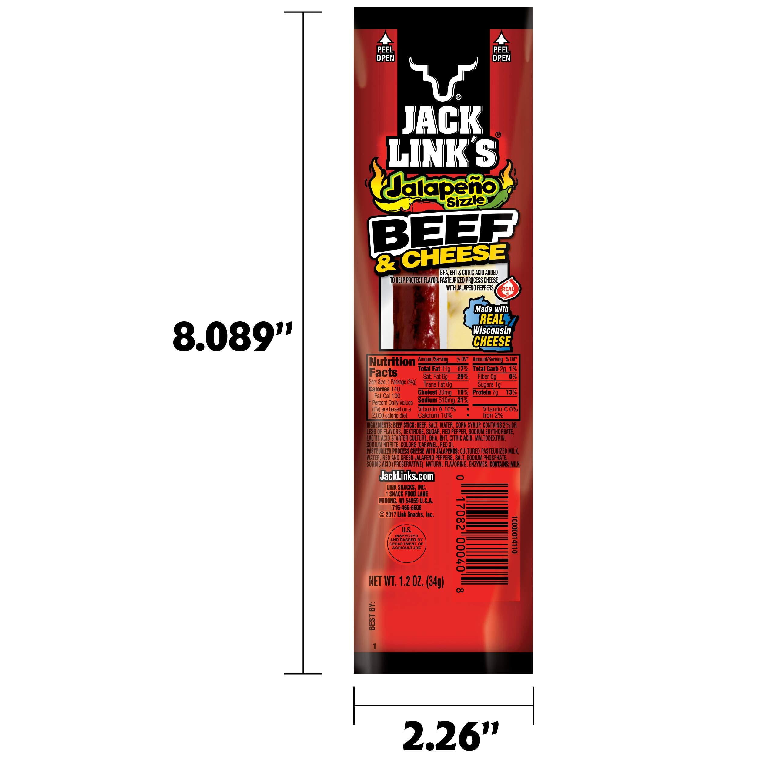Jack Links 01139 Cheese & Beef Stick, 1.2-Oz. - Quantity 16