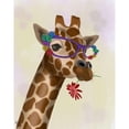 thumbnail image 3 of Fab Funky 15x18 Black Modern Framed Museum Art Print Titled - Giraffe and Flower Glasses 2, 3 of 5