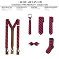 thumbnail image 4 of Jacob Alexander Men's College Stripe Woven Regular Length Neck Tie - Red Navy, 4 of 5
