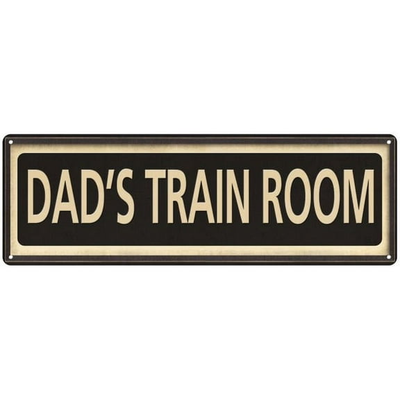 Dad's Train Room Vintage Looking Metal Sign Home Decor 6x18 206180066023