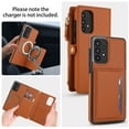 thumbnail image 4 of Decase 2-in-1 Detachable Magnetic Wallet Case Compatible with Samsung Galaxy A15, Shockproof PU Leather Flip Cover with Card Slots,Cash Pocket,Zipper Purse,Crossbody Strap,RFID Blocking,Brown, 4 of 8