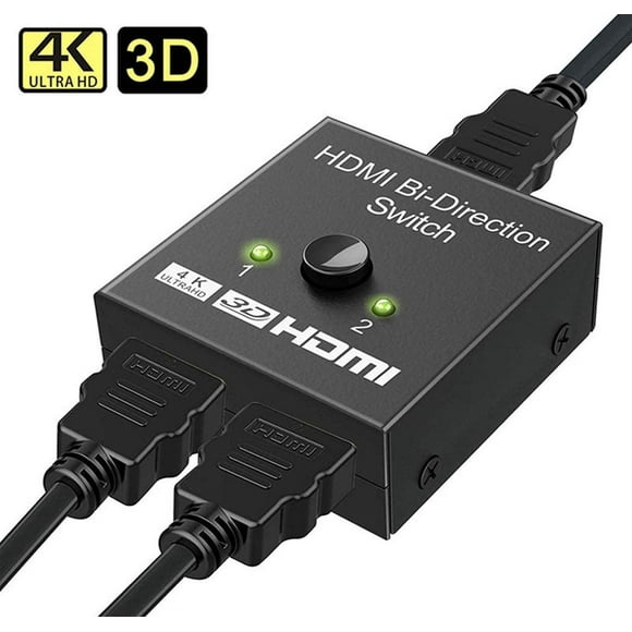 HDMI Switch 2 in 1 Out,Bi-Directional HDMI Switch Splitter 2 x 1/1 x 2, 2 Port HDMI Switcher Selector Support 4K 3D 1080P for Xbox Blu Ray PS4 Fire Stick Roku HDTV and More