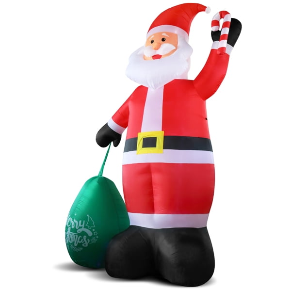 14ft Giant Christmas Inflatable Santa, Built-in LED Lights, Waterproof Polyester, Built-in Fan/Adapter, Indoor/Outdoor Yard/Store Holiday Decor