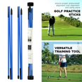 thumbnail image 4 of 2 palos de alineación de golf Swing de golf Práctica de entrenamiento de golf de 3 pliegues Portátil 48 '' Lanzamiento de golf Corrección de gestos - azul Macarena ayuda para entrenador de swing de golf, 4 of 8