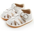thumbnail image 3 of Infant Baby Girl Boy Sandals unisex Comfort Premium Summer Outdoor Casual Beach Shoes with Flower Bowknot Anti Slip Rubber Sole Newborn Toddler Prewalker First Walking Shoes, 3 of 6