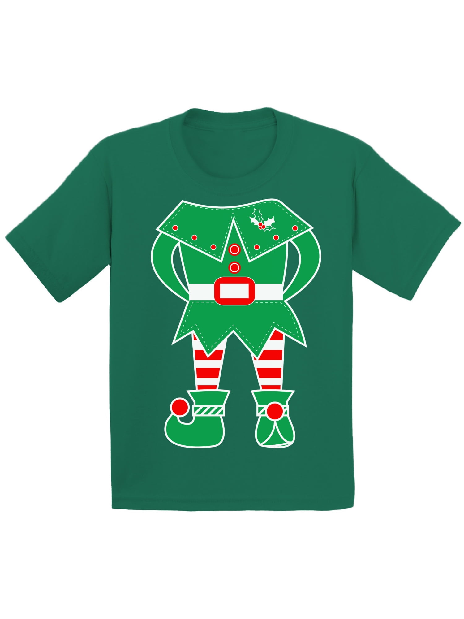 Awkward Styles Ugly Christmas T-Shirt for Boys Girls Green Elf Xmas ...