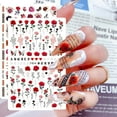 thumbnail image 2 of 6 Sheets Flower Nail Art Stickers, Spring Rose Nail Decals 3d Self Adhesive Design Charm, 2 of 5