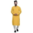 thumbnail image 1 of Atasi Long Sleeve Kurta For Men Cotton Satin Solid Mandarin Collar Casual Shirt, 1 of 7
