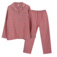thumbnail image 1 of Ketyyh-chn99 Pyjama en Soie pour Femmes Printemps Automne Coton Manches Longues Col à Revers Vêtements de Maison Cardigan Pantalon Ensemble de Pyjama Rouge Melon D\'eau,L, 1 of 5
