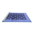 thumbnail image 2 of Ahgly Company Machine Washable Indoor Square Oriental Blue Industrial Area Rugs, 5' Square, 2 of 4