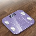 thumbnail image 5 of Wosthever Báscula de IMC corporal Básculas de peso humano digitales Pantalla LCD de piso Índice de cuerpo Básculas de pesaje inteligentes electrónicas Juegos de accesorios de baño violeta Wosthever HA0501-03B, 5 of 5