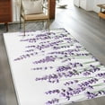thumbnail image 3 of 3'x5' Area Rugs, Purple Lavender Indoor Outdoor Area Rug for Living Room Bedroom, Spring Botanical Garden Florals Motifs Washable Bathroom Rugs Kitchen Floor Carpet Mats Home Decor Aesthetic, 3 of 8