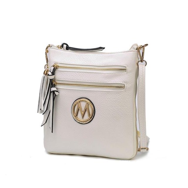 MKF Collection MKF-0229WH Angelina Crossbody Bag, White