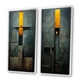 thumbnail image 3 of Designart "Indigo Stairway Minimal Grace III" Modern Geometric Framed Wall Art Set Of 2 - Modern Gold Frame Gallery Set For Office Decor, 3 of 6