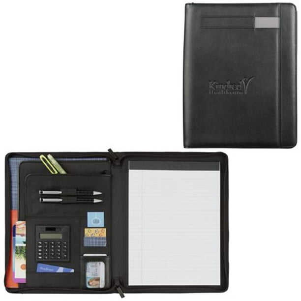 Leeds 515010 Links Zippered Padfolio Black