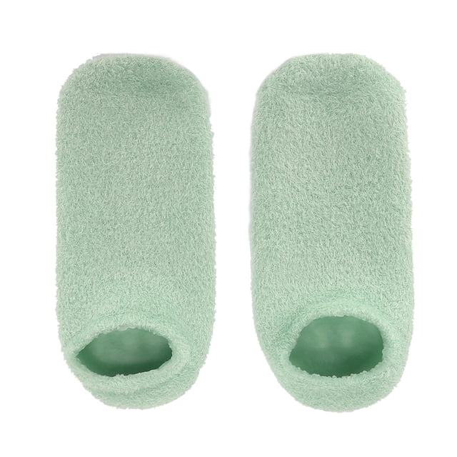 Calcetines hidratantes para el cuidado de los pies, eliminan las grietas y previenen resbalones, mascarilla de gel reutilizable para pies, color verde