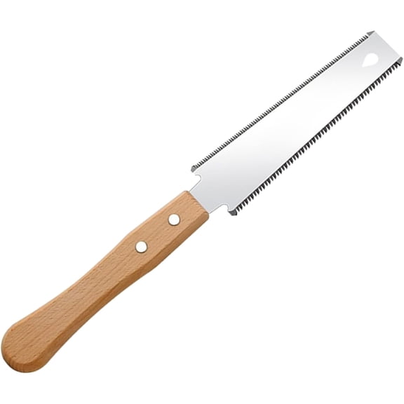 Small Woodworking Hand Saw, 6 inch Flexible Blade Double edge TPI 17/11 Pull Saw for Craft, Hobby, DIY, Non Slip Wood Handle Garden Trim, Sharp and Light Woodworking Tools, 12.01Inches