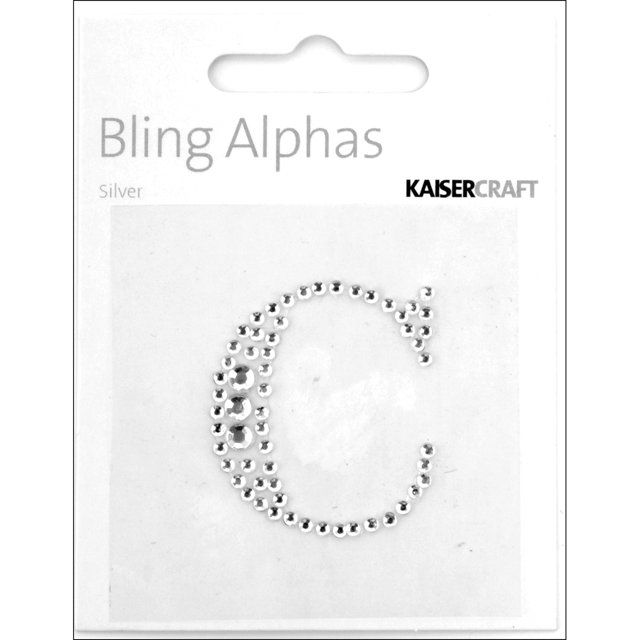 Bling Alphas Self-Adhesive Rhinestone Letter 1.375"-Silver Crystal - C
