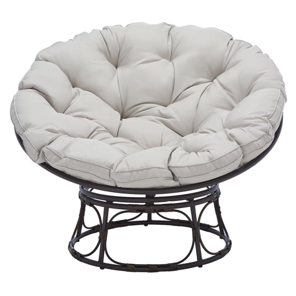 SAFAVIEH Kiraya Outdoor Patio Papasan Chair, Brown/Grey