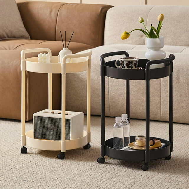 Mobile Storage Cart with Side Table and Storage Shelf for Bedroom Living Room Study Desk Organization Assembly Required Sopatenor