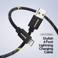 thumbnail image 2 of Powertek Marble 6ft USB-A to Lightning Cable, Black & Gold, Fast Charging, Silicone Marble Design, Smooth Data Transfer, 2 of 5