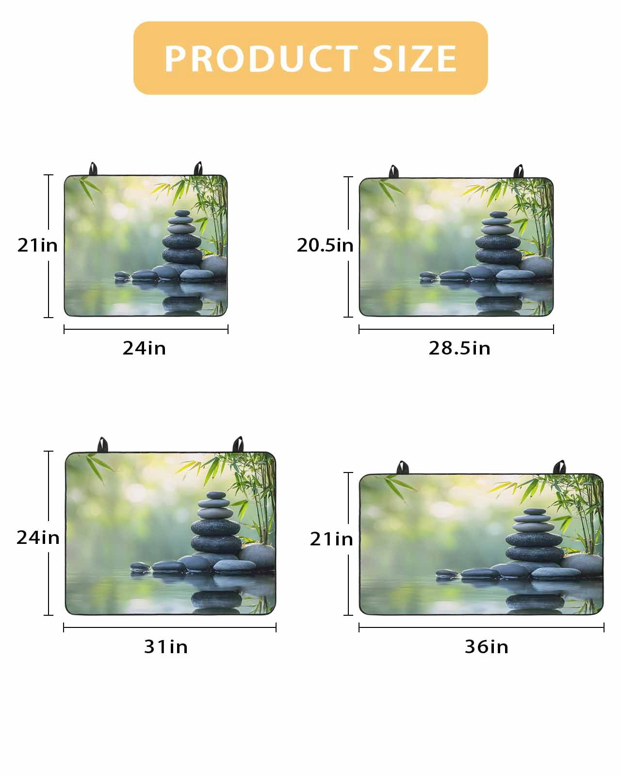 nqOlkjepod Large Induction Cooktop Protector Mat 36"x21", Zen Stones Stove Top Covers for Electric Stove, Nature Water Reflection Country Botanical Stove Burner Cover Mats, Glass Top Stove Cover