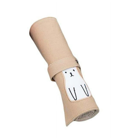Bear Roll up Pencil Case Portable Canvas Pen Case Lovely Cosmetic Pencil Pouch - Multicolor - 20 x 6 cm