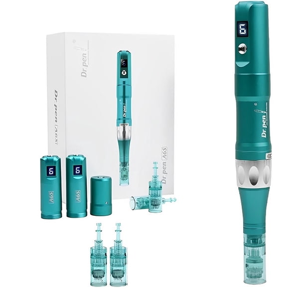 Dermapen Dr Pen A6S con 2 baterias recargables y 20 Cartuchos Sellados Azul