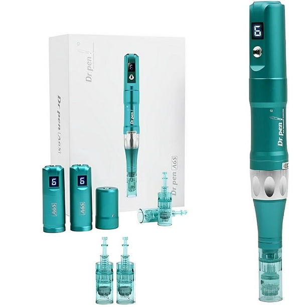 Dermapen Dr Pen A6S con 2 baterias recargables y 20 Cartuchos Sellados Azul