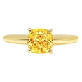 thumbnail image 3 of 2.5 ct Cushion Cut Natural Citrine Solitaire 14K Yellow Gold Womens Engagement Ring, 3 of 4